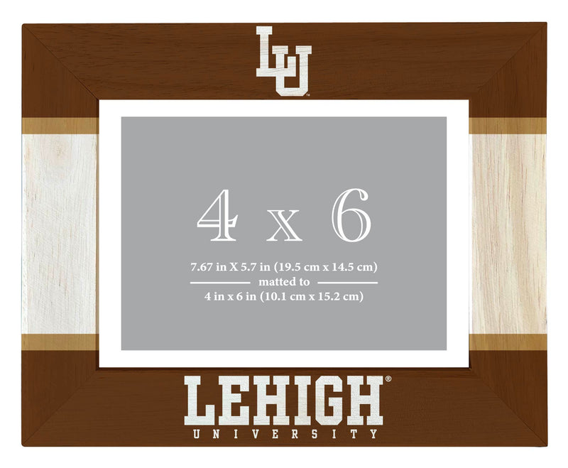 Lehigh University Mountain Hawks Wooden Photo Frame - Customizable 4 x 6 Inch - Elegant Matted Display for Memories