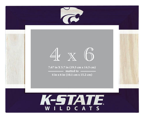 Kansas State Wildcats Wooden Photo Frame - Customizable 4 x 6 Inch - Elegant Matted Display for Memories