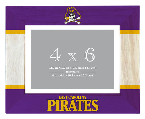 East Carolina Pirates Wooden Photo Frame - Customizable 4 x 6 Inch - Elegant Matted Display for Memories