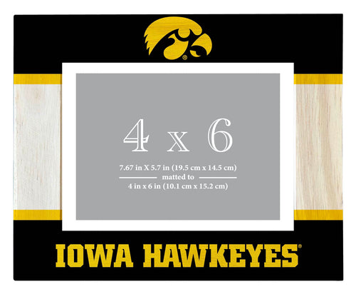 Iowa Hawkeyes Wooden Photo Frame - Customizable 4 x 6 Inch - Elegant Matted Display for Memories