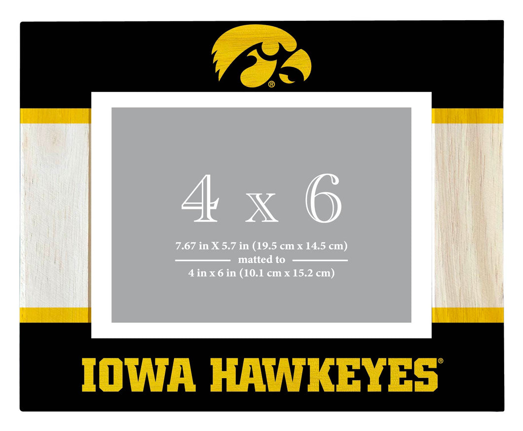 Iowa Hawkeyes Wooden Photo Frame - Customizable 4 x 6 Inch - Elegant Matted Display for Memories