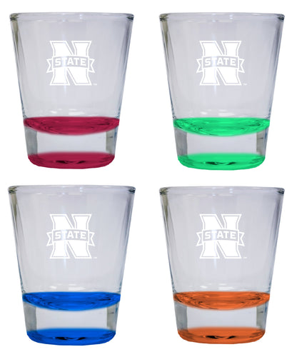 NCAA Northwestern Oklahoma State University Collector's 2oz Laser-Engraved Spirit Shot Glass Red, Orange, Blue and Green 4-Pack