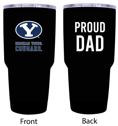 Brigham Young Cougars Proud Dad 24 oz Insulated Stainless Steel Tumbler Black