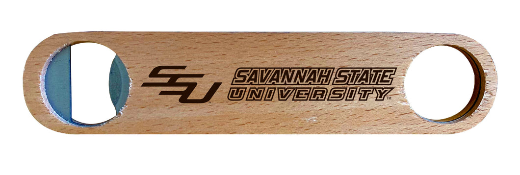 Savannah State University NCAA Elegant Laser-Etched Wooden Bottle Opener - Collegiate Bar Accessory