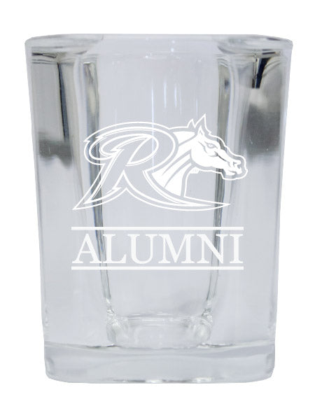 NCAA Rider University Broncs Alumni 2oz Laser Etched Square Shot Glass 