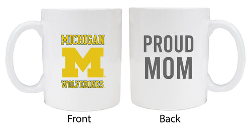Michigan Wolverines Proud Mom Ceramic Coffee Mug - White (2 Pack)
