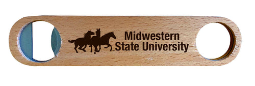 Midwestern State University Mustangs NCAA Elegant Laser-Etched Wooden Bottle Opener - Collegiate Bar Accessory