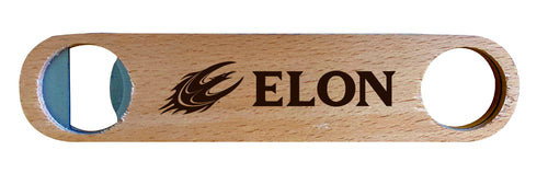 Elon University NCAA Elegant Laser-Etched Wooden Bottle Opener - Collegiate Bar Accessory