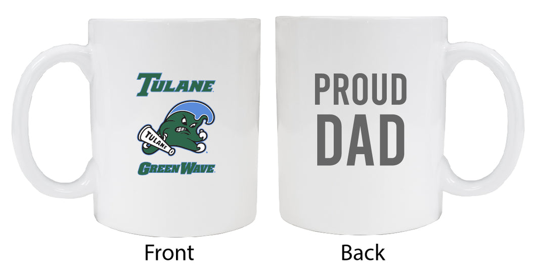 Tulane University Green Wave Proud Dad Ceramic Coffee Mug - White