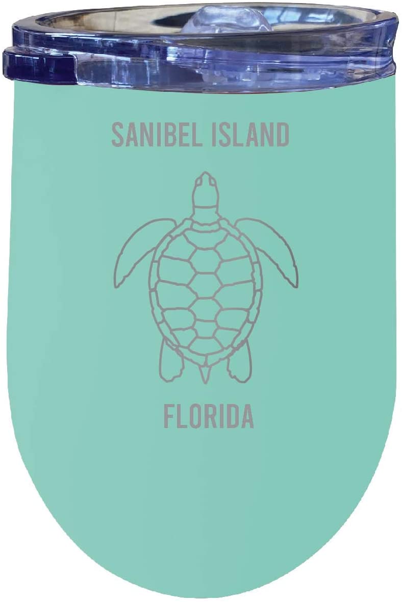 Sanibel Island Florida Seafoam Wine Tumbler