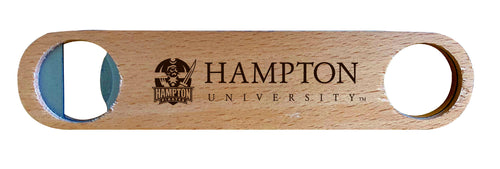 Hampton University NCAA Elegant Laser-Etched Wooden Bottle Opener - Collegiate Bar Accessory
