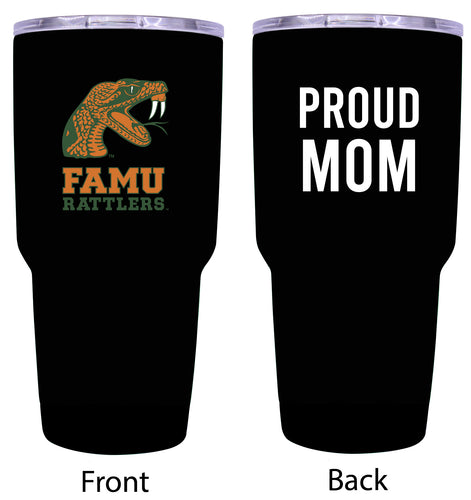 Florida A&M Rattlers Proud Mom 24 oz Insulated Stainless Steel Tumbler - Black