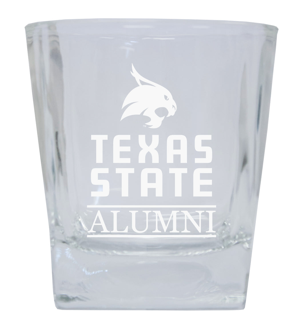Texas State Bobcats Alumni Elegance - 5 oz Etched Shooter Glass Tumbler 2-Pack