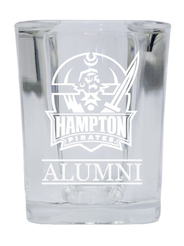 NCAA Hampton University Alumni 2oz Laser Etched Square Shot Glass 