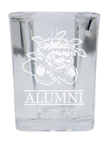 NCAA Wichita State Shockers Alumni 2oz Laser Etched Square Shot Glass 